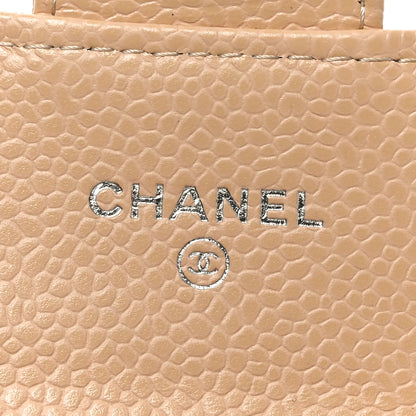 Chanel Caviar Quilted Flap Card Holder Wallet Beige 6 of 8