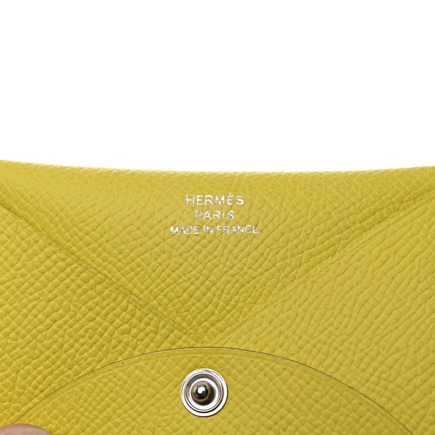 Hermes Epsom Calvi Card Case Lime 6 of 8