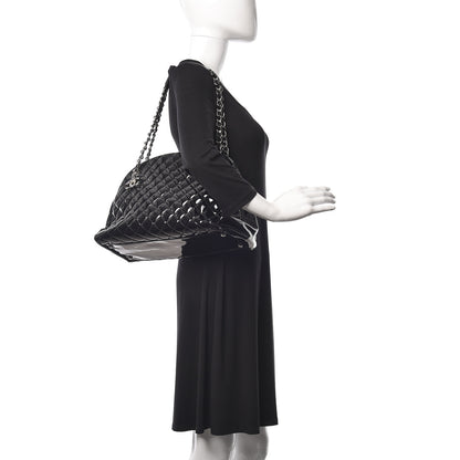 Chanel Patent Quilted Maxi Just Mademoiselle Bowling Bag Black 2 of 13