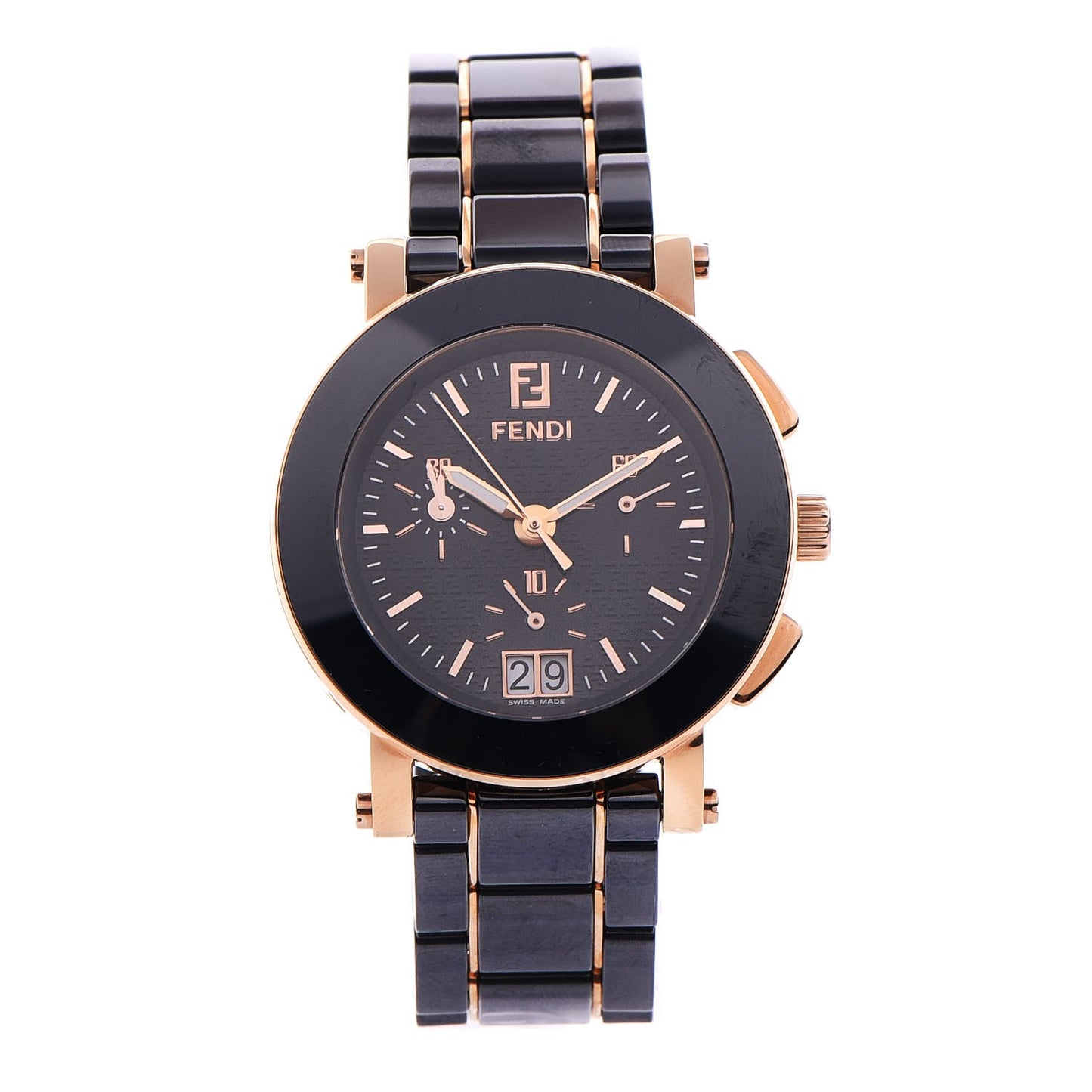 Stainless Steel Ceramic 38mm Chronograph Quartz Watch Blue