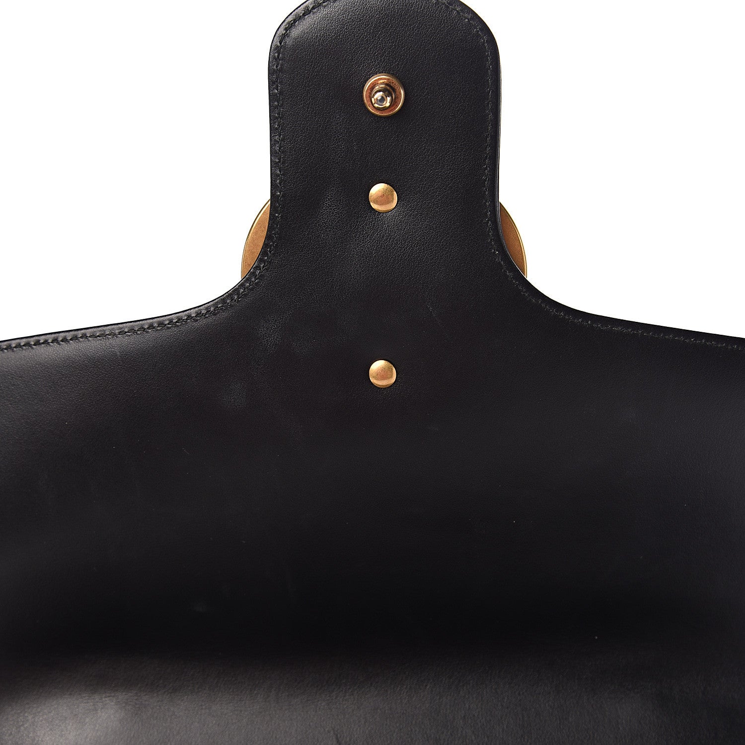 Gucci Calfskin Matelasse Medium GG Marmont Top Handle Shoulder Bag Black 7 of 13