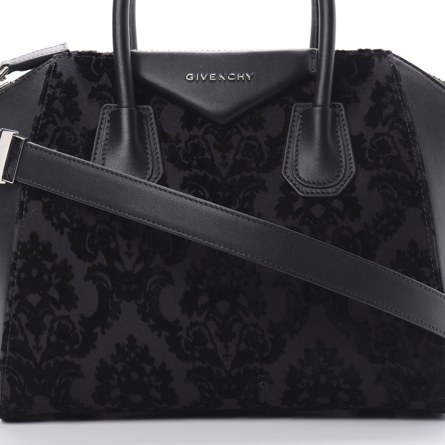 Givenchy Calfskin Velvet Small Devoree Antigona Black 8 of 11