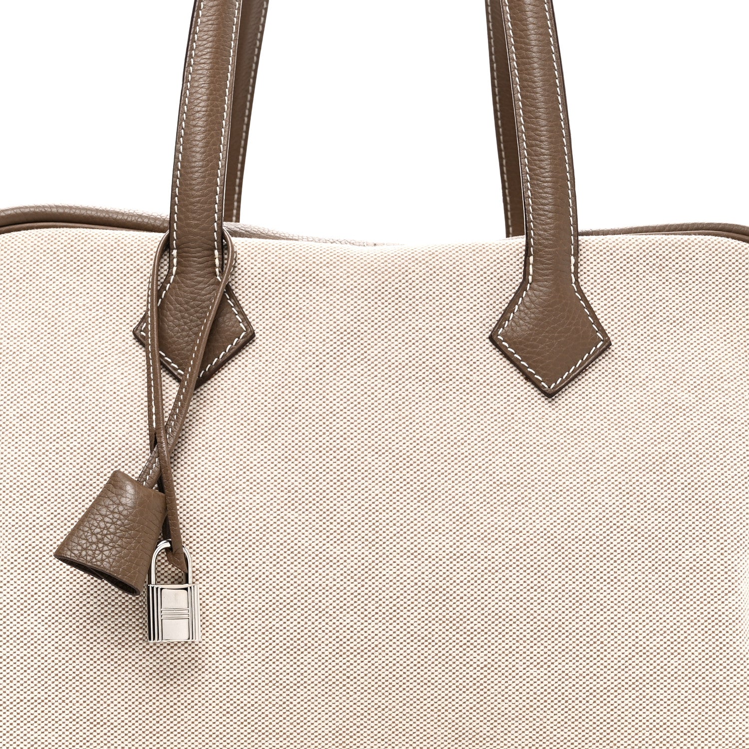 Hermes Toile Taurillon Clemence Victoria II 35 Etoupe 7 of 9