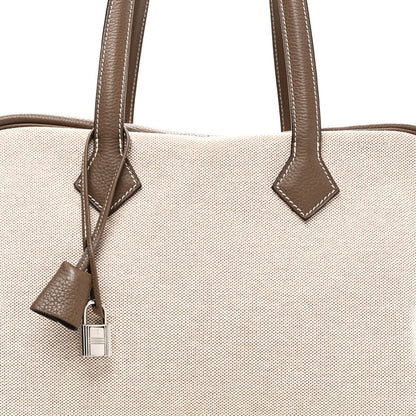 Hermes Toile Taurillon Clemence Victoria II 35 Etoupe 7 of 9