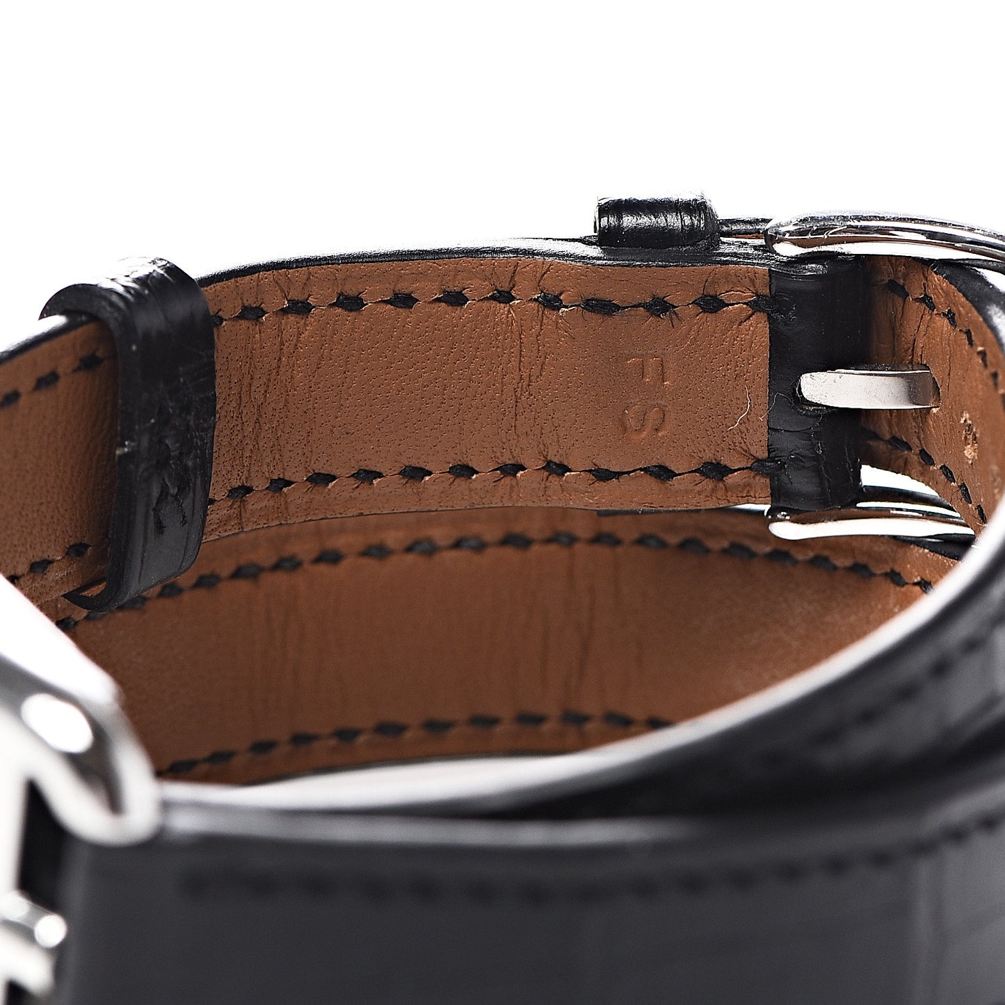 Stainless Steel Alligator 23mm Cape Cod Quartz Watch Noir