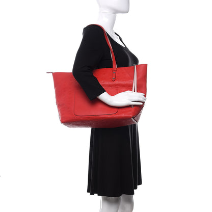MCM Calfskin Ottomar Monogram Medium Klara Top Zip Tote Red 2 of 12