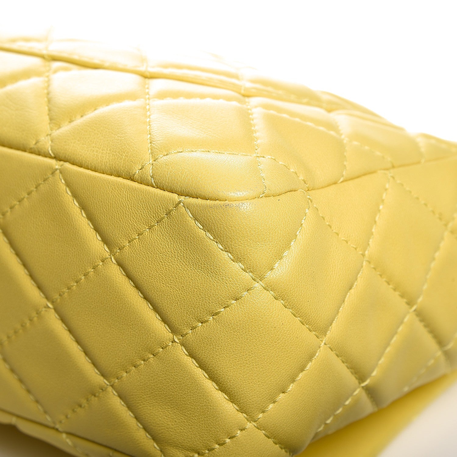 Chanel Lambskin Quilted Jumbo Single Flap Yellow 12 of 12