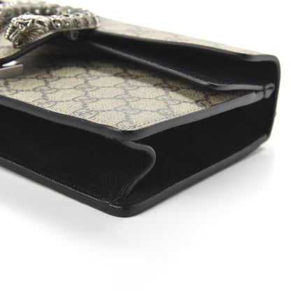 Gucci GG Supreme Monogram Suede Crystal Small Dionysus Shoulder Bag Beige Ebony Black 7 of 10