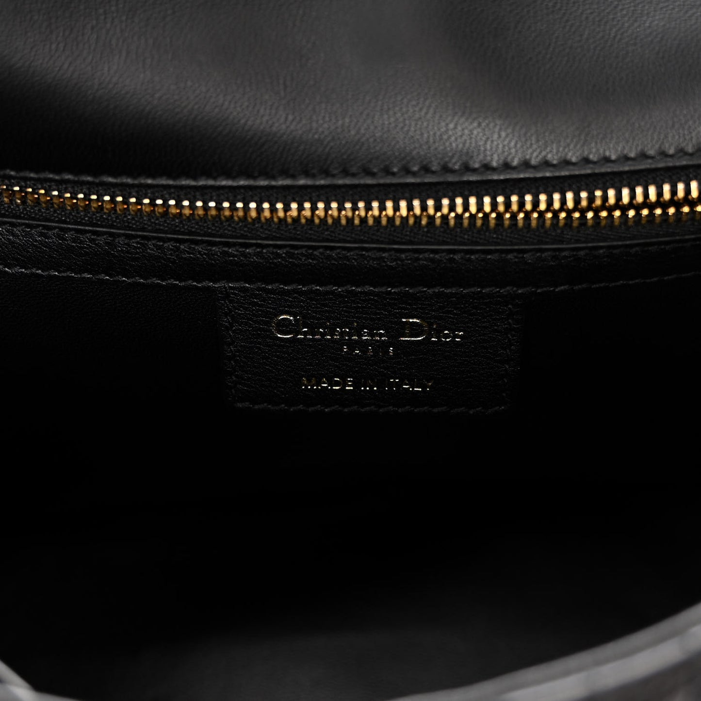 Calfskin Cannage Medium Caro Bag Black