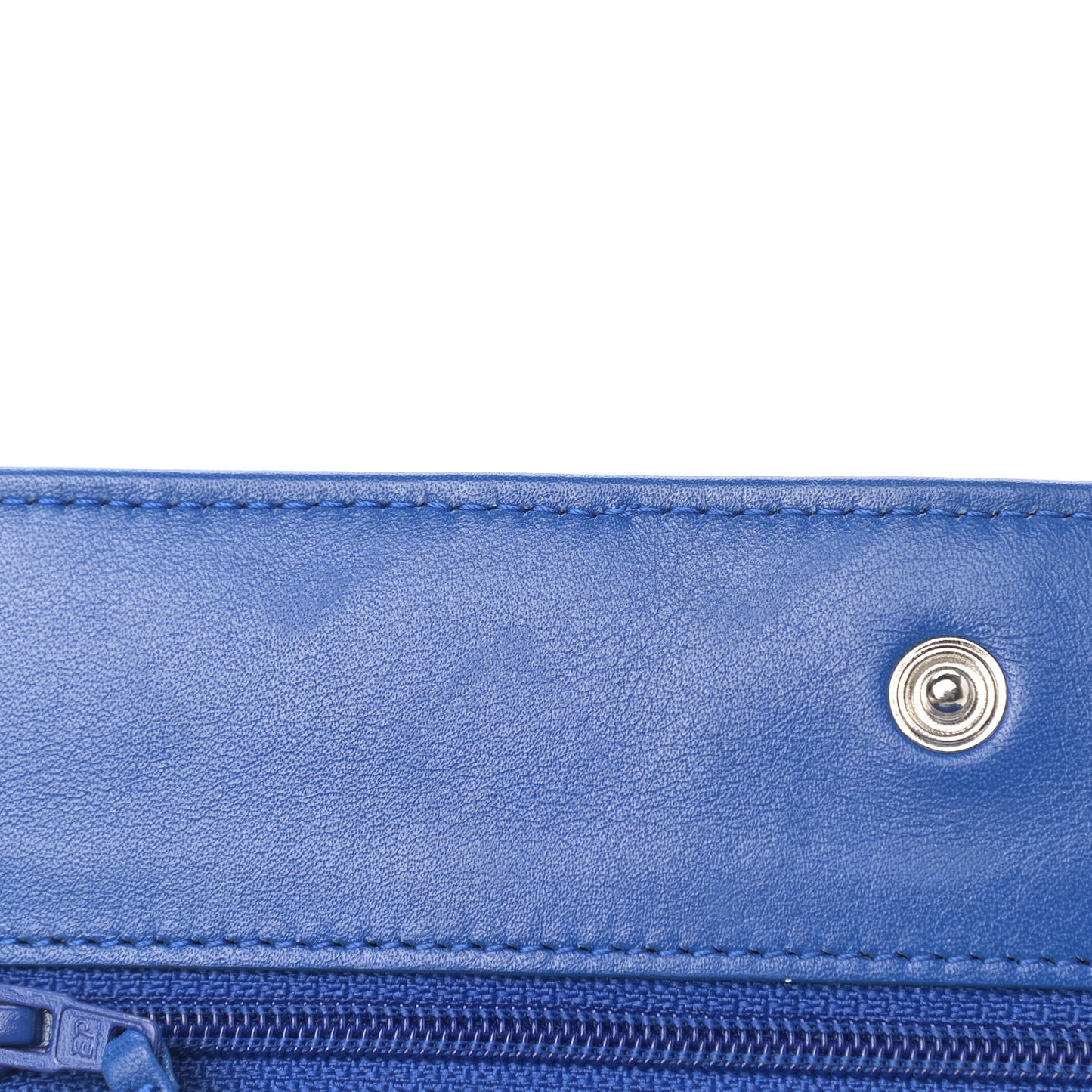 Patent Quilted Wallet On Chain WOC Dark Blue