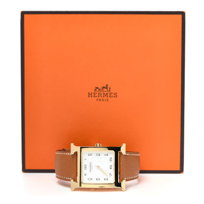 Hermes Stainless Steel Epsom 30.5mm Heure H Hour Quartz Watch Gold 5 of 5