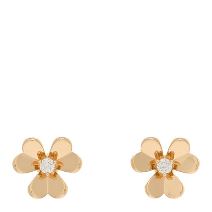 Van Cleef & Arpels 18K Yellow Gold Diamond Mini Frivole Earrings 1 of 5
