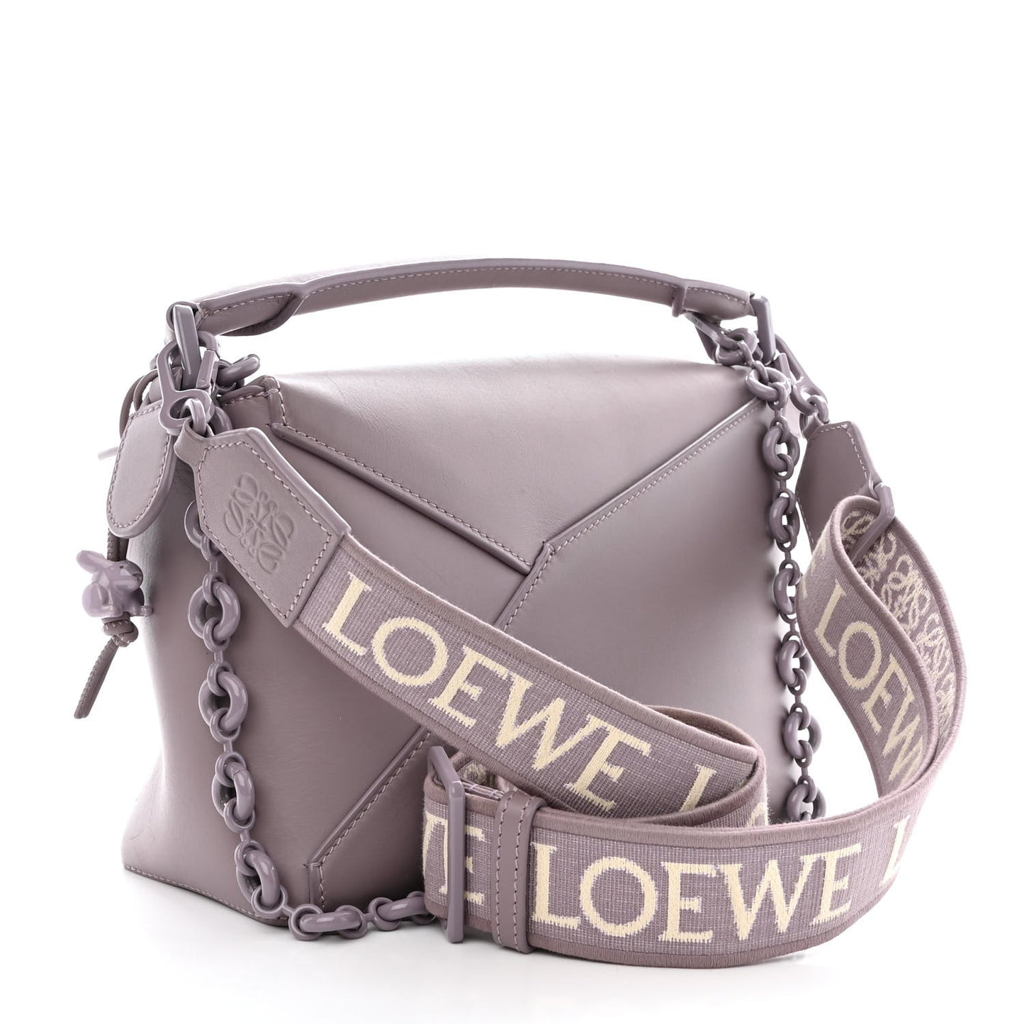 Satin Calfskin Monochrome Small Puzzle Edge Bag Pale Aubergine Glaze
