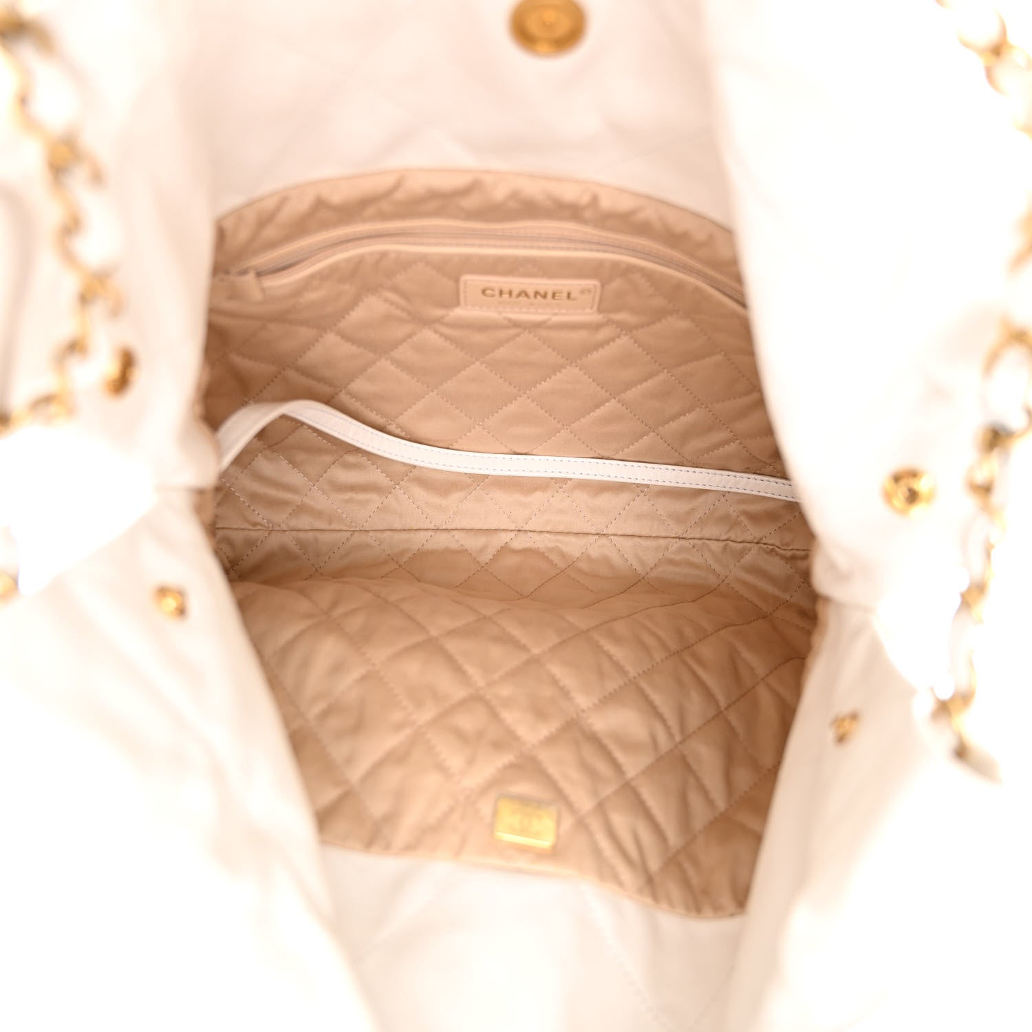 Chanel Shiny Calfskin Quilted Small Chanel 22 White 6 of 12