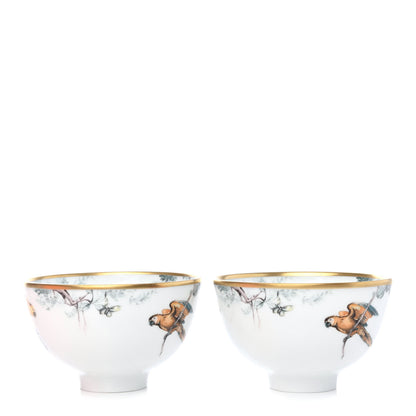 Hermes Porcelain Carnets d'Equateur Medium Bowl Set of 2 1 of 4