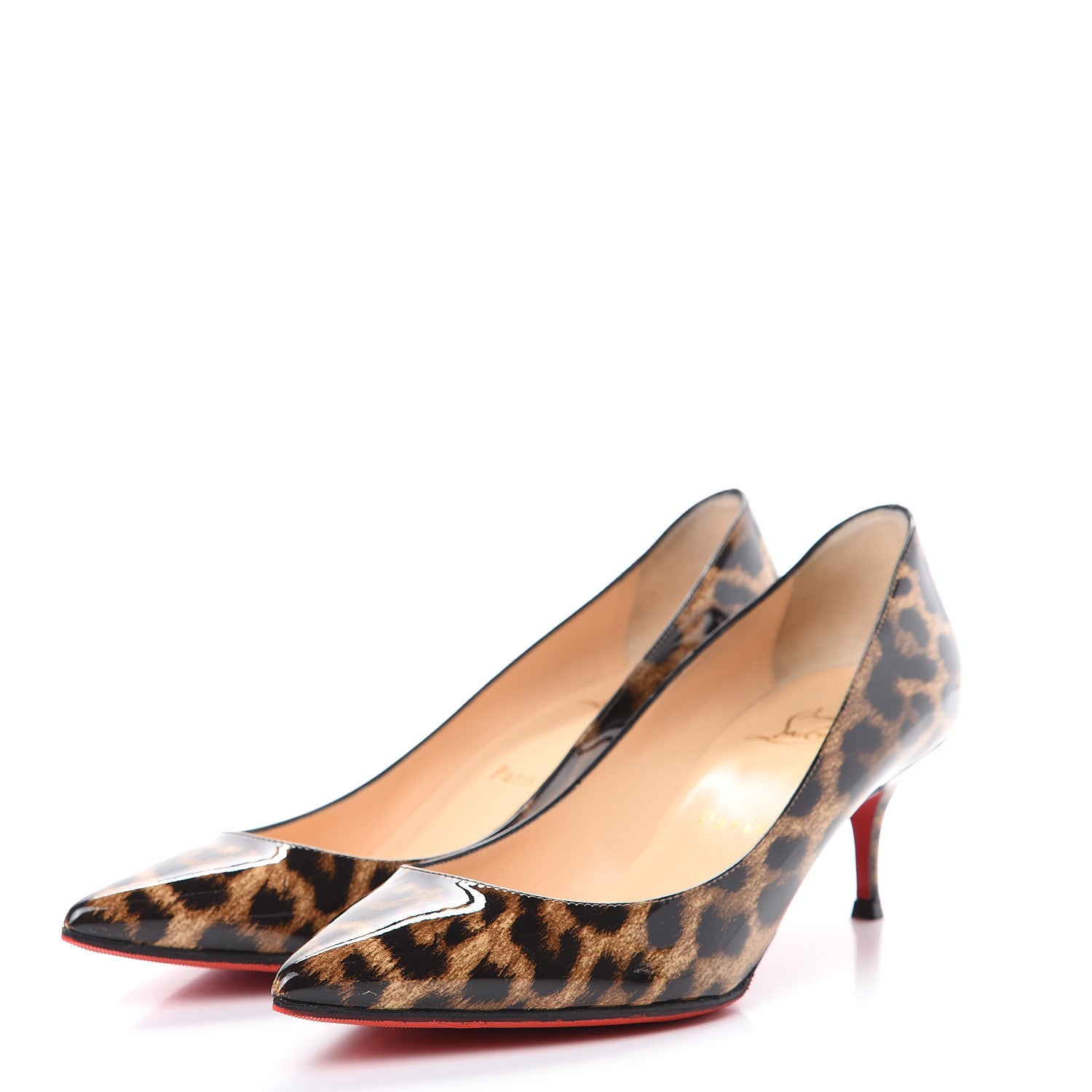 Christian Louboutin Patent Leopardino Pigalle Follies 55 Pumps 37 Brown 3 of 10