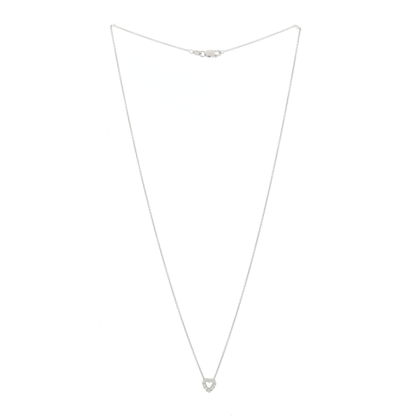 18K White Gold Diamond Tiny Treasures Heart Pendant Necklace