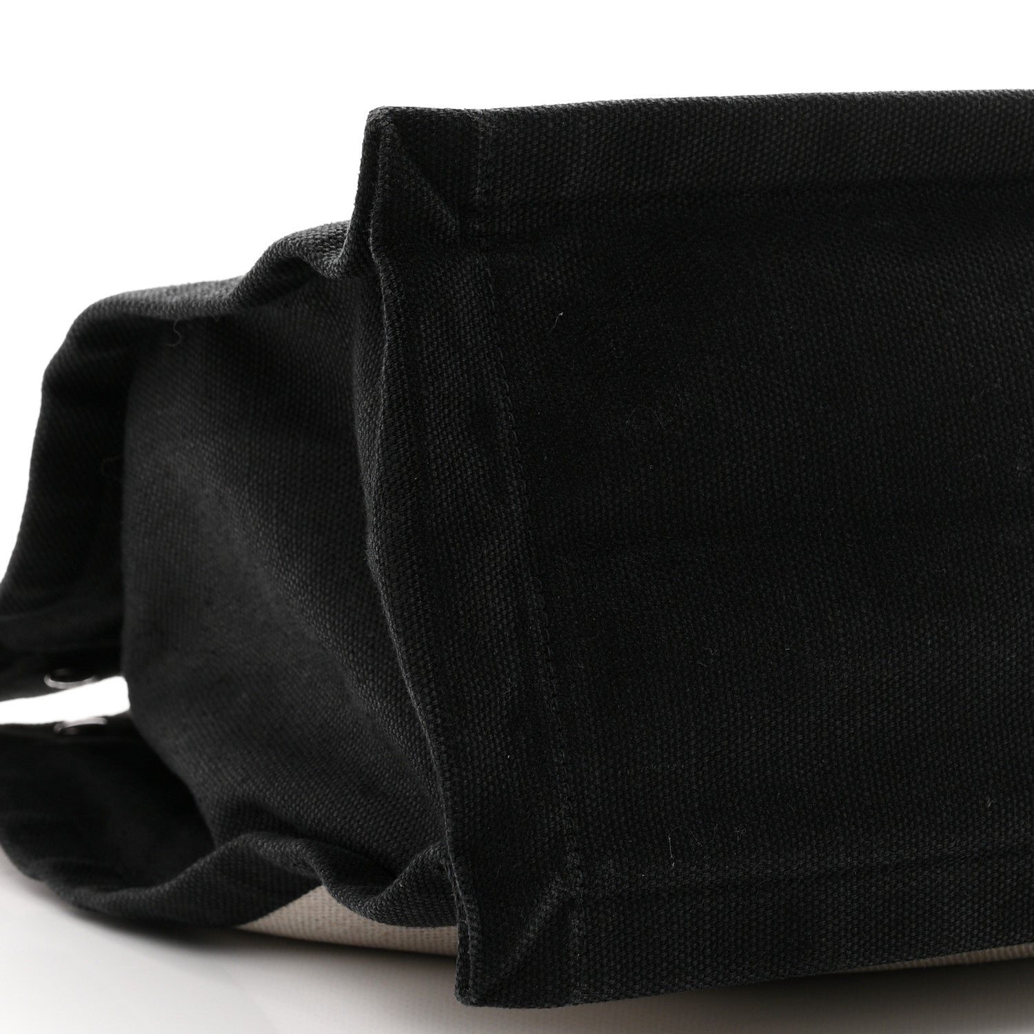 Saint Laurent Linen Calfskin Rive Gauche North South Tote White Black 9 of 10