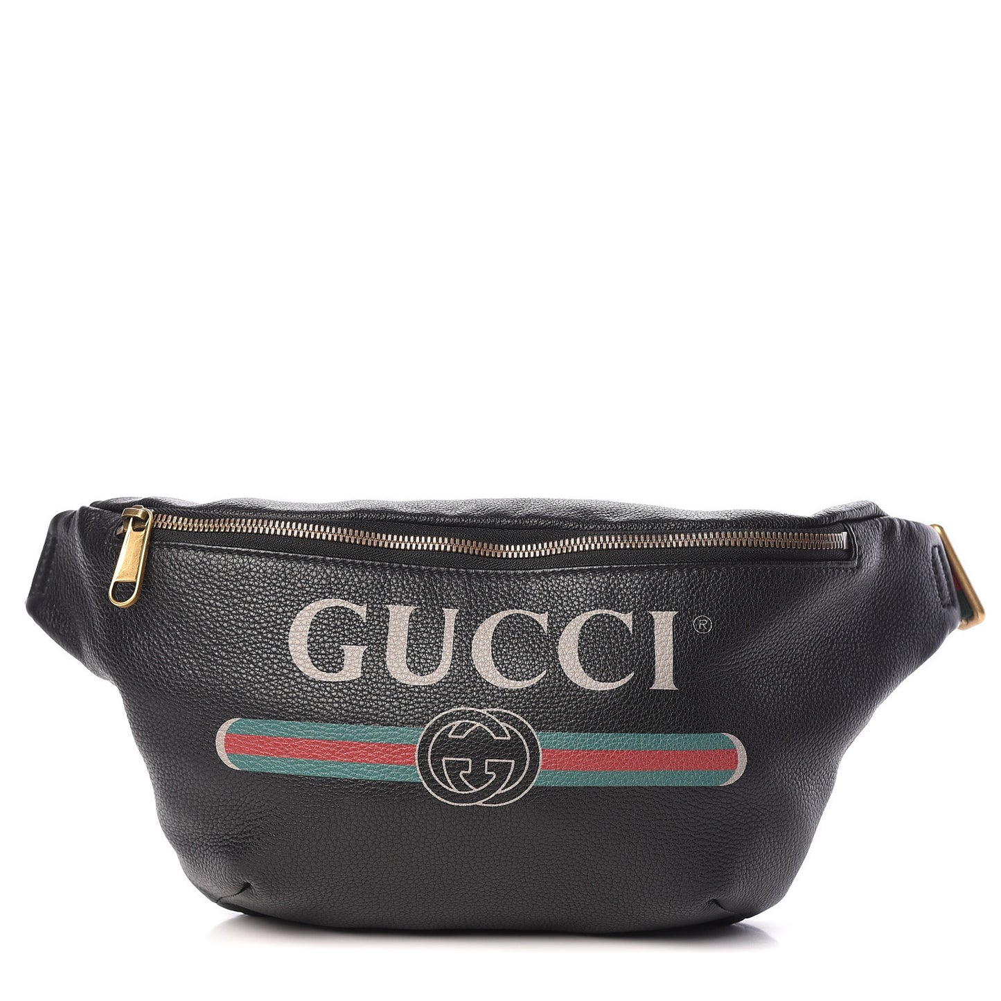 Grained Calfskin Logo Belt Bag Black