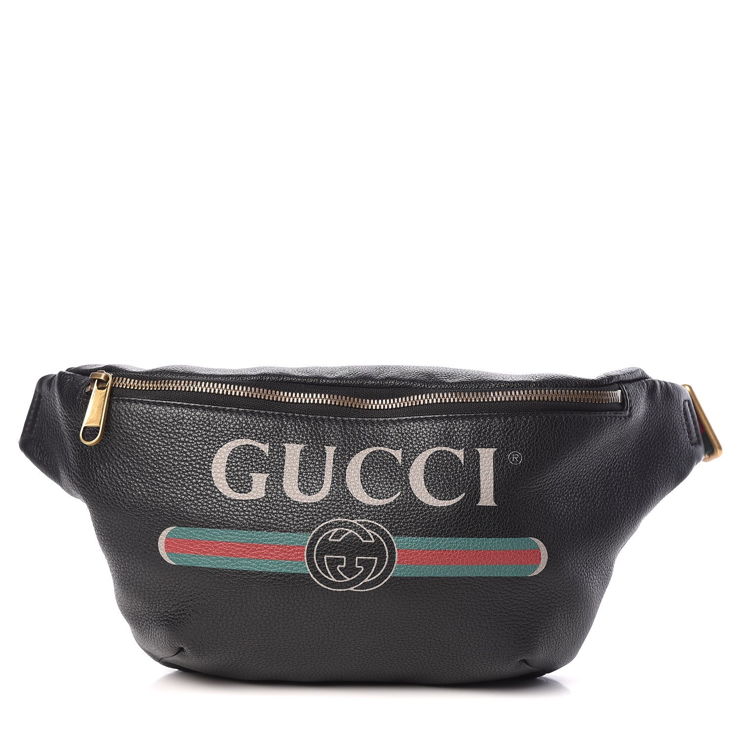 Gucci Grained Calfskin Logo Belt Bag Black 1 of 10