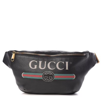 Gucci Grained Calfskin Logo Belt Bag Black 1 of 10
