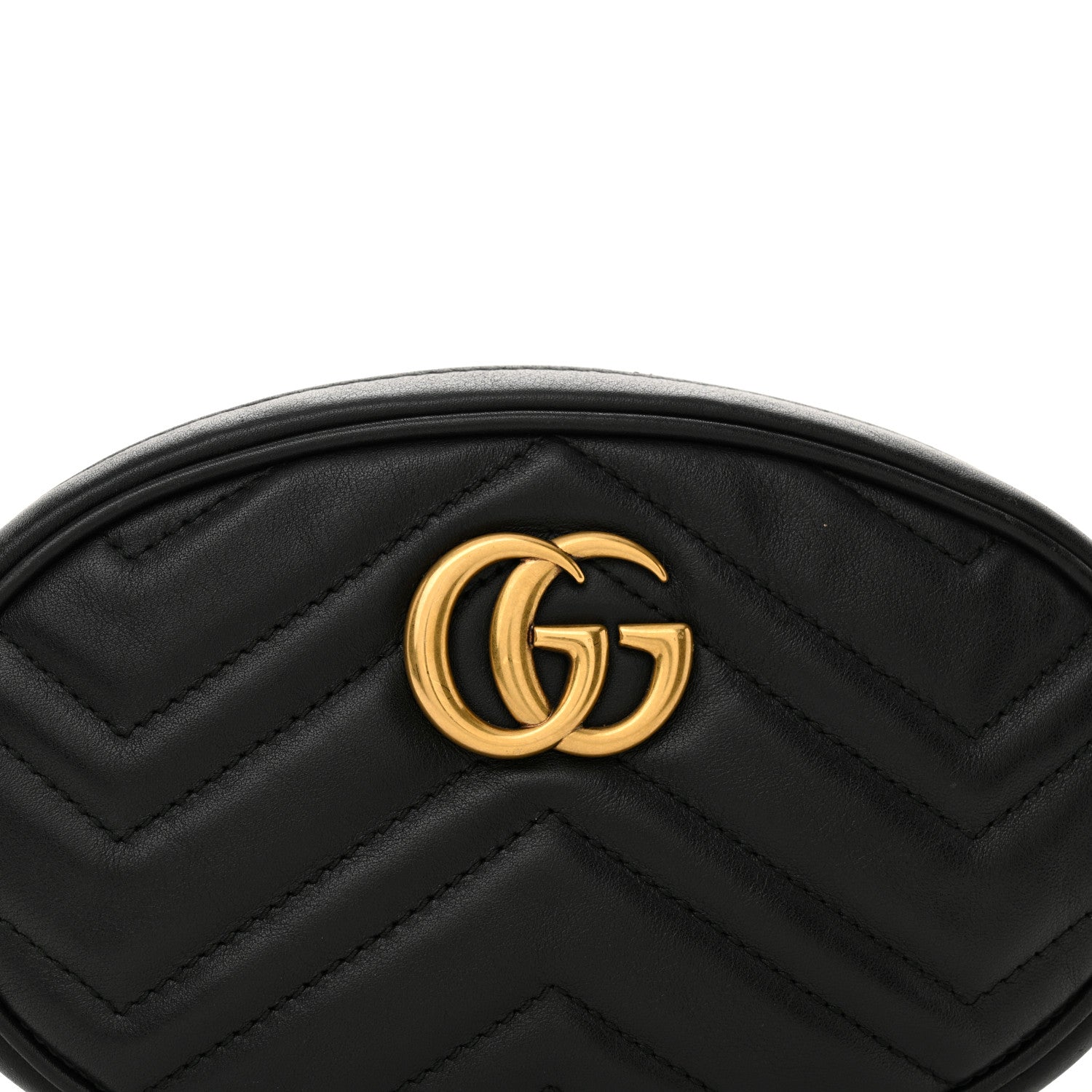 Gucci Calfskin Matelasse GG Marmont Belt Bag 85 34 Black 9 of 12