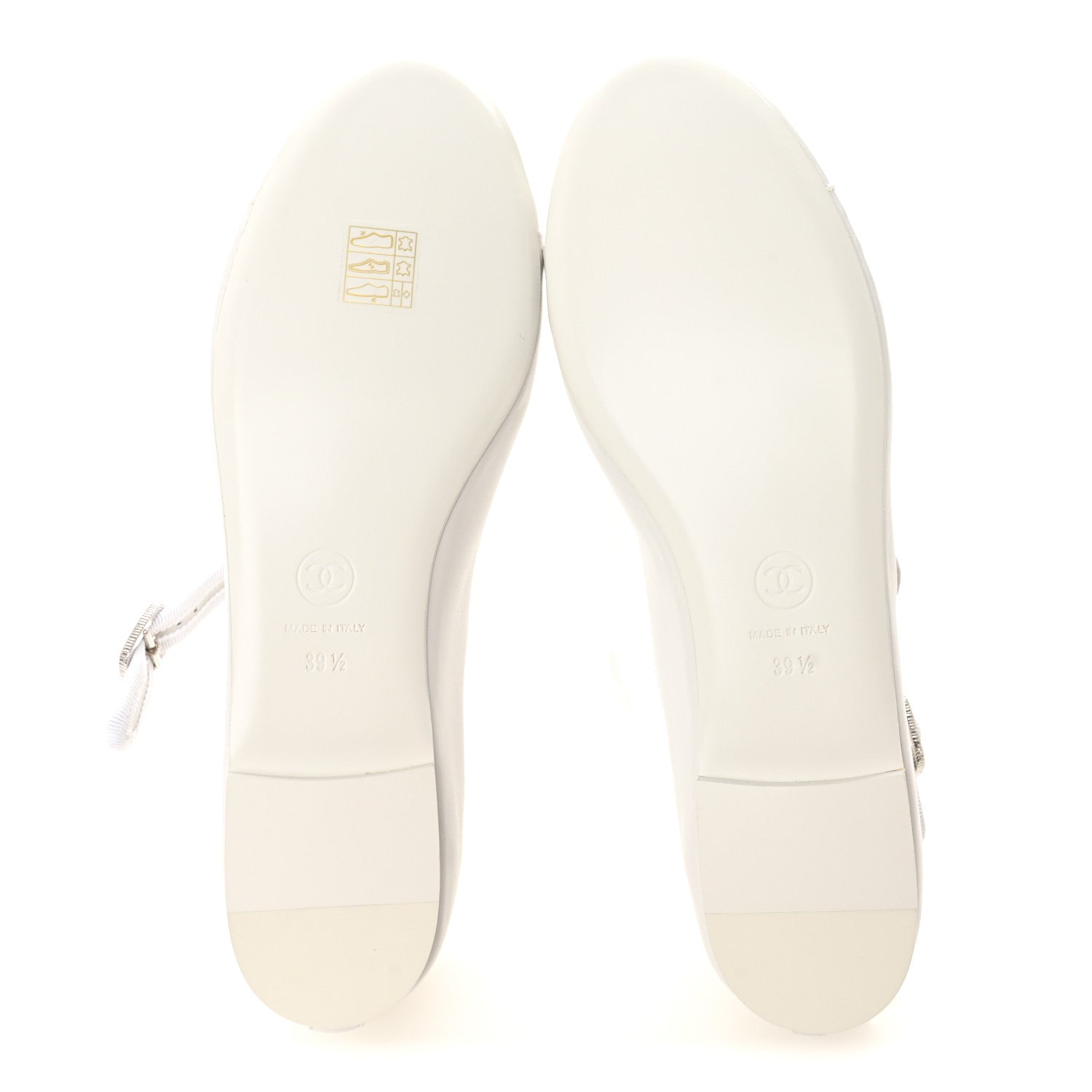 Chanel Lambskin Mary Jane Flats 39.5 White 6 of 9