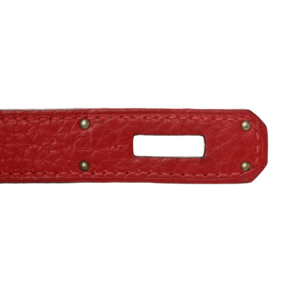 Hermes Taurillon Clemence Birkin 30 Rouge Casaque 6 of 17