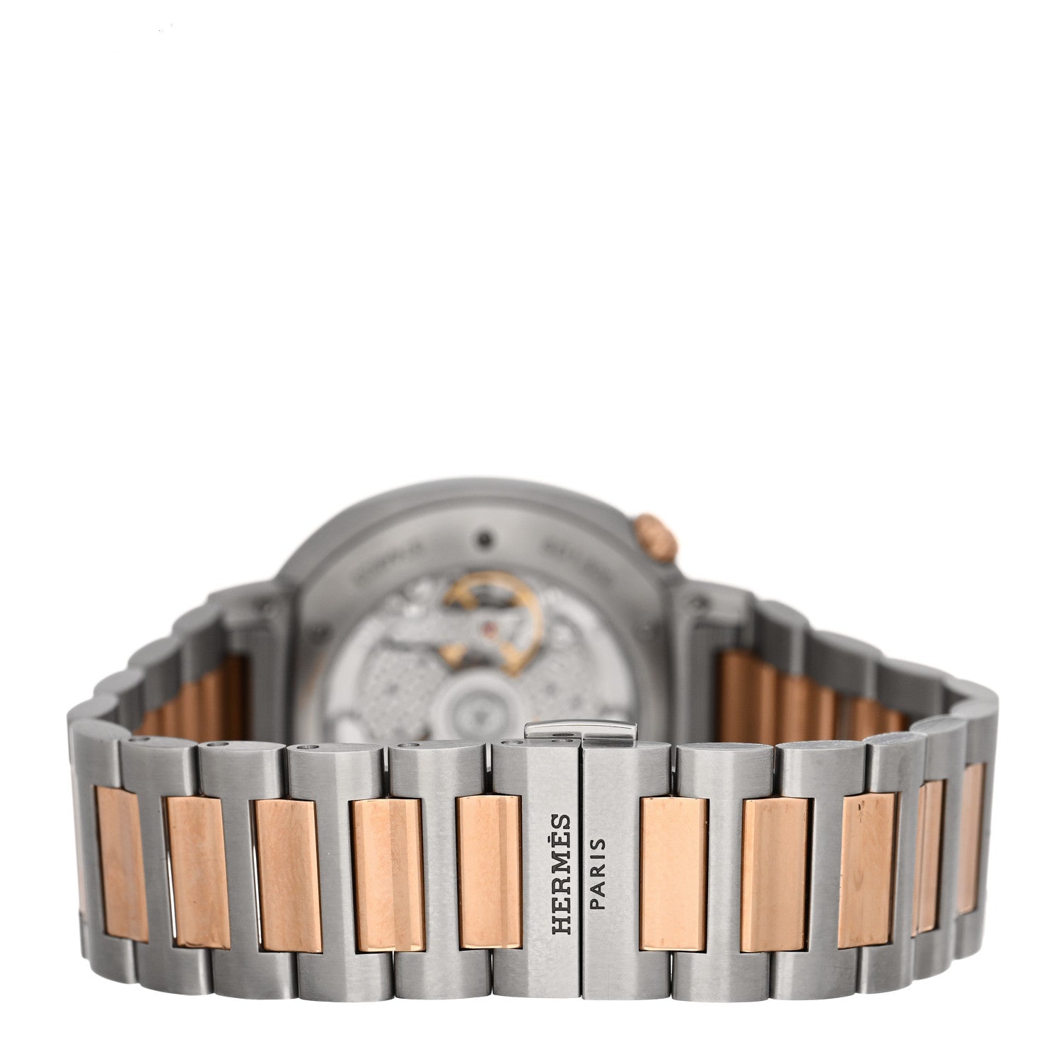 Hermes Stainless Steel 18K Rose Gold 36mm Cut Automatic Watch 3 of 5