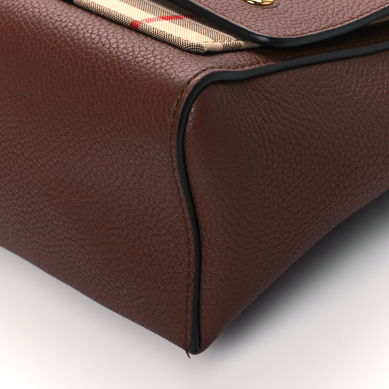 Burberry Grainy Calfskin Vintage Check Note Crossbody Bag Malt Brown 10 of 11