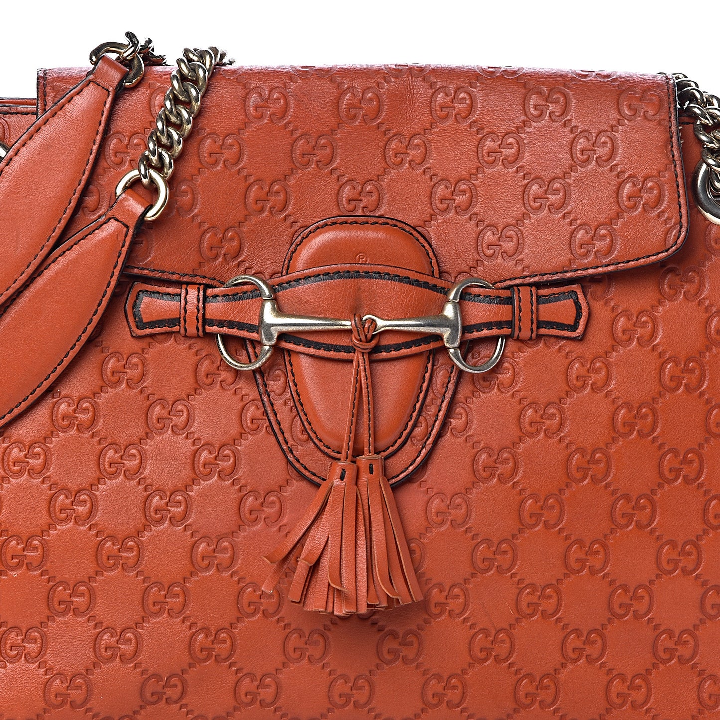 Guccissima Large Emily Chain Shoulder Bag Sun Orange