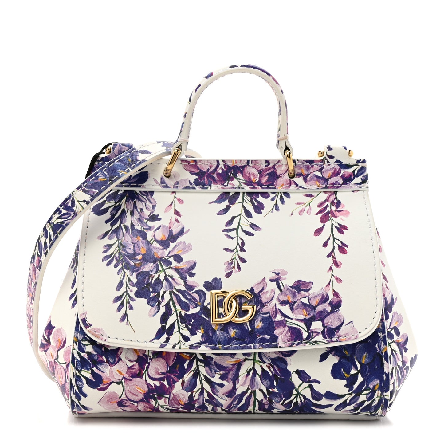 Dauphine Mini Floral Print Miss Sicily Satchel White Multicolor