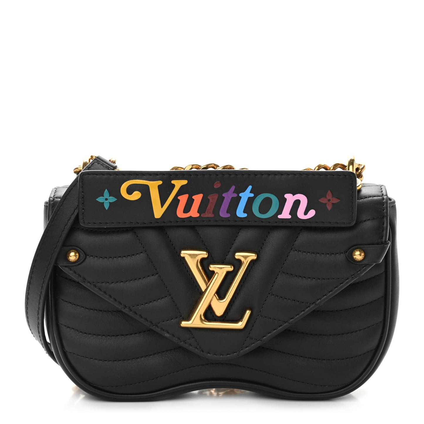 Calfskin New Wave Chain PM Black