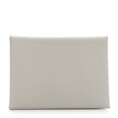 Hermes Chevre Mysore Calvi Duo Card Case Gris Perle 1 of 9