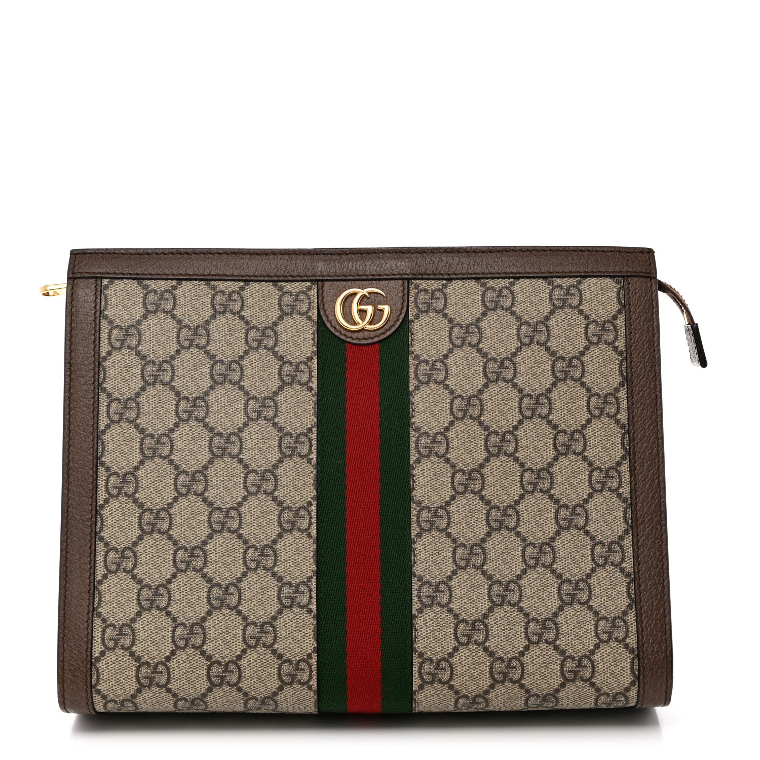 Gucci GG Supreme Monogram Web Ophidia Pouch Brown 1 of 7