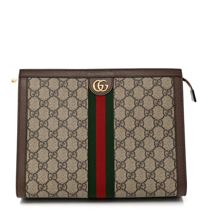 Gucci GG Supreme Monogram Web Ophidia Pouch Brown 1 of 7
