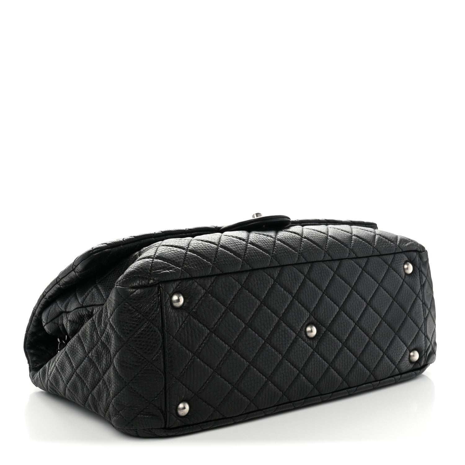 Chanel Grained Calfskin Quilted XXL Travel Flap Bag Black 4 of 12