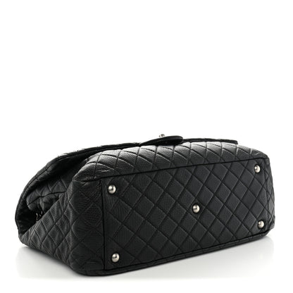 Chanel Grained Calfskin Quilted XXL Travel Flap Bag Black 4 of 12