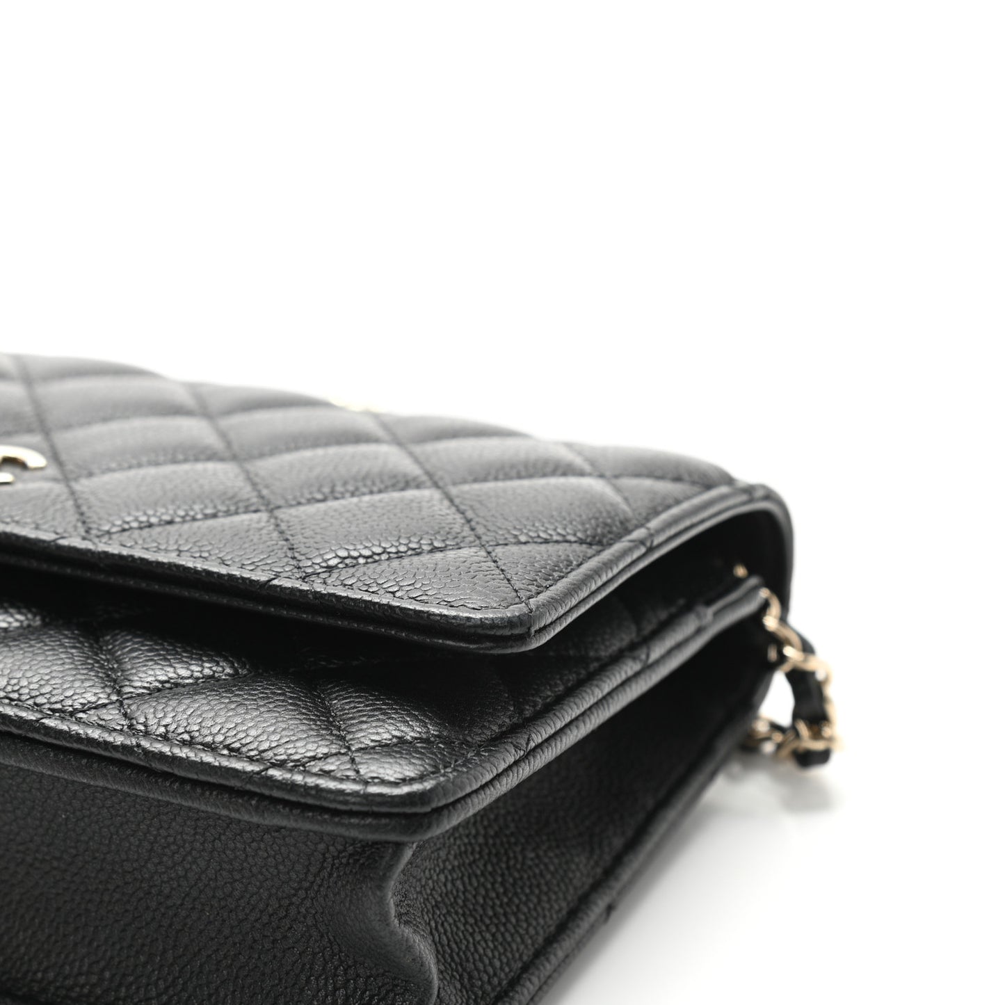 Caviar Quilted Tiny CC Wallet On Chain WOC Black