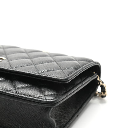 Chanel Caviar Quilted Tiny CC Wallet On Chain WOC Black 11 of 11