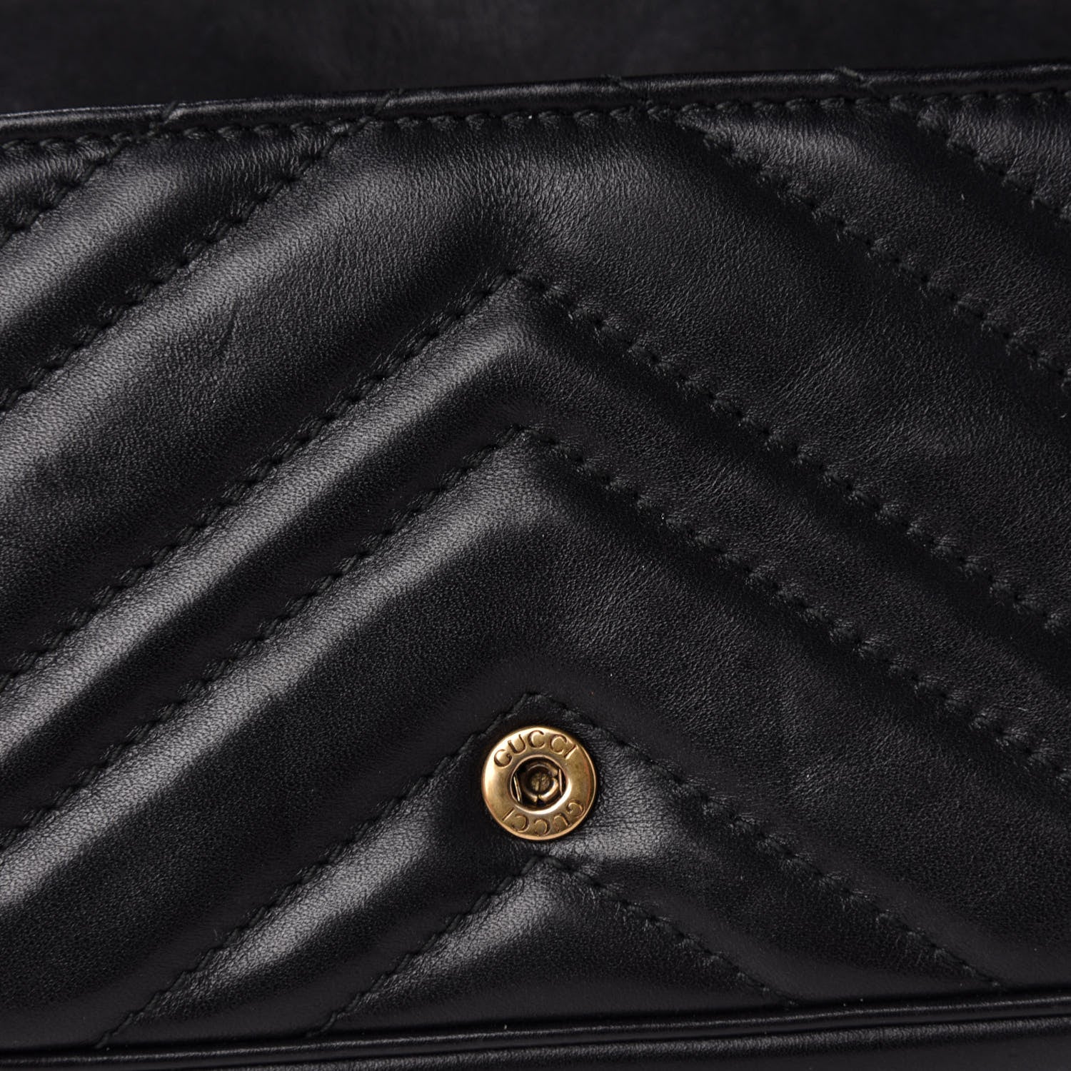 Gucci Calfskin Matelasse Super Mini GG Marmont Shoulder Bag Black 8 of 13