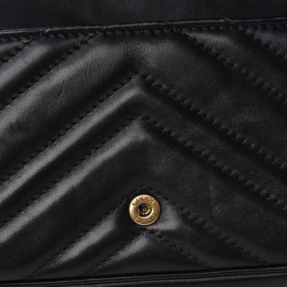 Gucci Calfskin Matelasse Super Mini GG Marmont Shoulder Bag Black 8 of 13