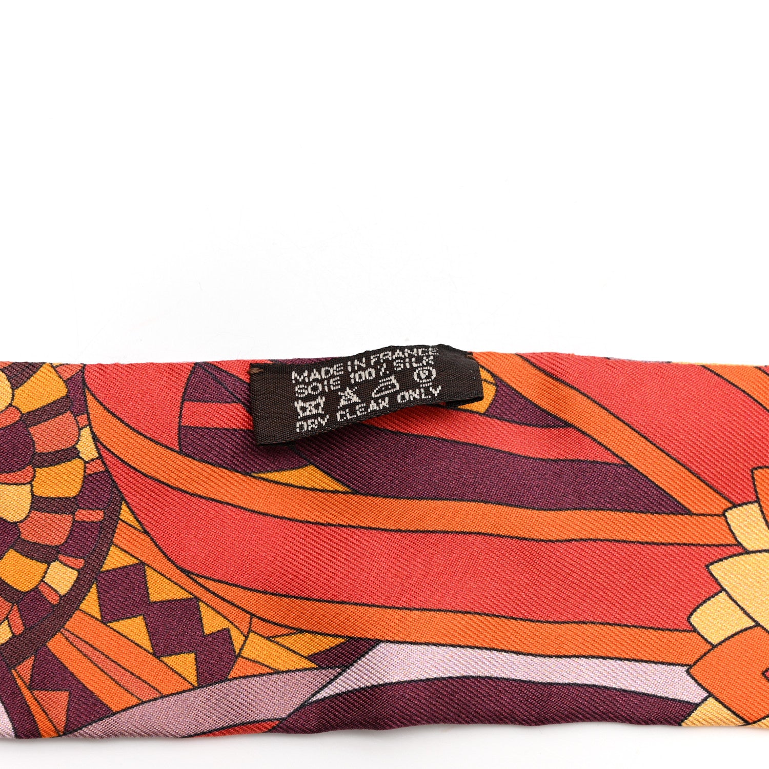 Hermes Silk Les Flots du Cheval Twilly Orange 3 of 4