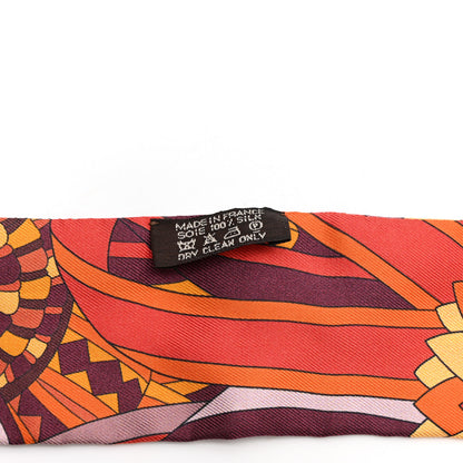 Hermes Silk Les Flots du Cheval Twilly Orange 3 of 4