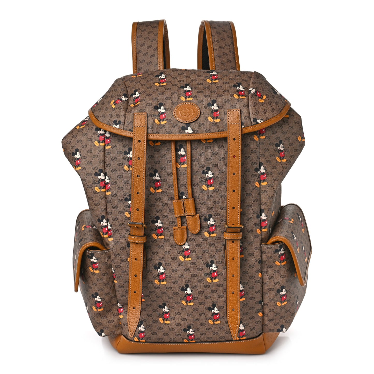 X DISNEY Mini Vintage GG Supreme Monogram Mickey Mouse Medium Backpack Beige Vintage Sun Oil