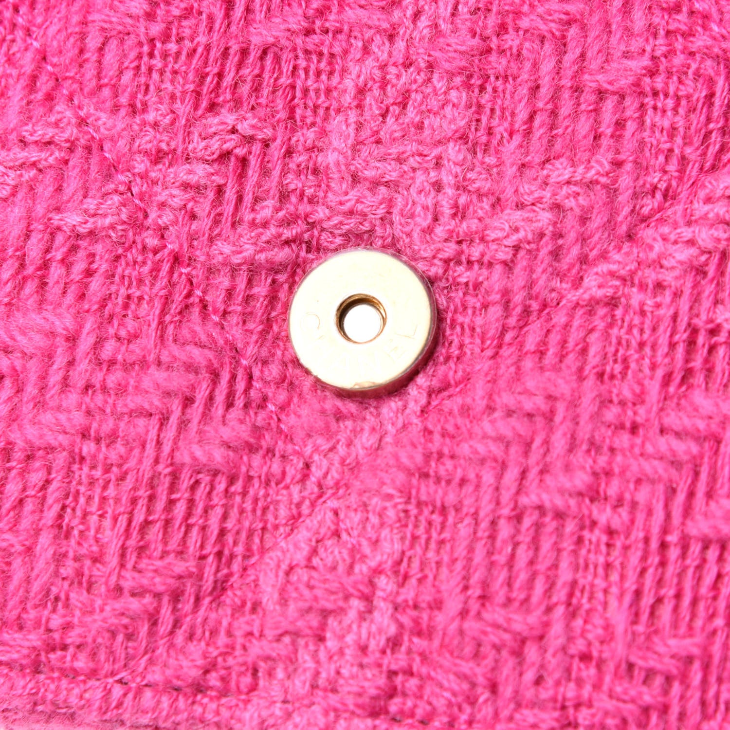 Chanel Wool Tweed Lambskin Quilted Chanel 19 Wallet On Chain WOC and Coin Purse Fuchsia 11 of 13