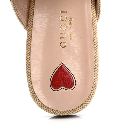 Gucci Canvas Vintage Charlotte Web Princetown Slippers 38 Sand Cuir 7 of 10