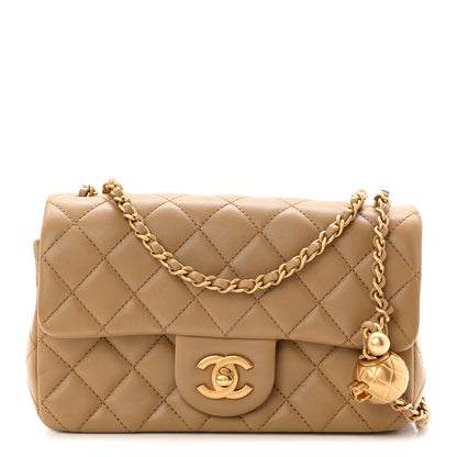 Chanel Lambskin Quilted Mini Rectangular Pearl Crush Flap Dark Beige 1 of 11