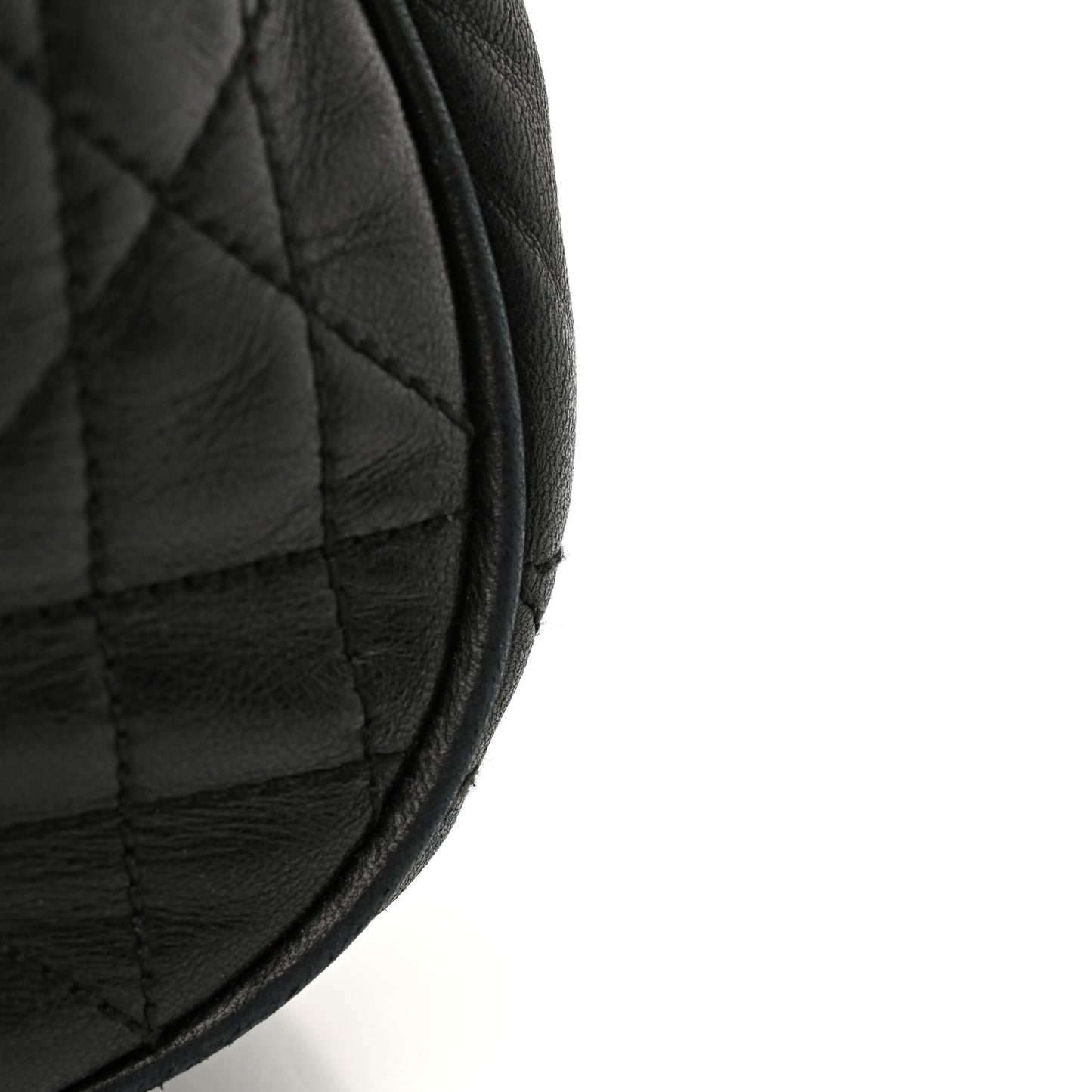 Lambskin Cannage Flap Messenger Bag Black