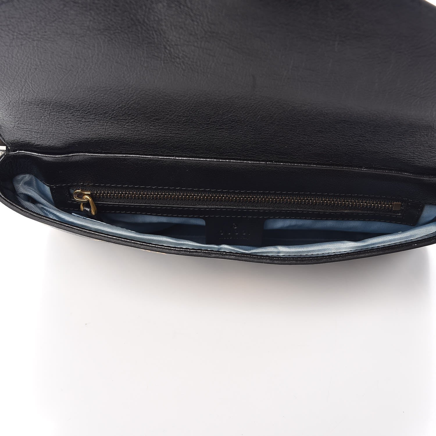 Gucci Calfskin Diagonal GG Medium Thiara Double Envelope Shoulder Bag Black White 9 of 11